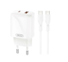 МЗП XO L158(EU) PD20W+QC18W(1A1C) Charger TYPE-C cable Білий mag-6975837582378140449