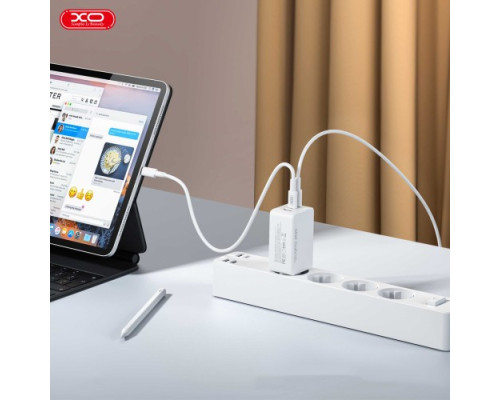 МЗП XO CE13 (EU) 65W GaN tech fast charging (2USB-C 65W/1USB-A 22.5W) Білий mag-6920680844272140353
