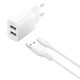 МЗП XO L109 Dual USB-A 2.4A Charger with lightning cable Білий mag-6920680845323133073