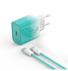 МЗП XO CE18 (EU) PD30W USB-C fast charging charger with Type-C cable Синій mag-692068085174460145