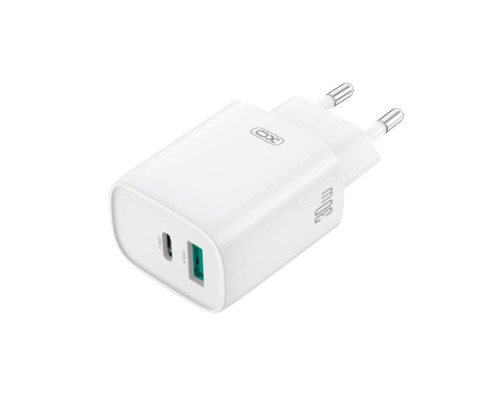 МЗП XO CE30 30W 1USB-A+1USB-C fast charger Білий mag-6920680859016140413