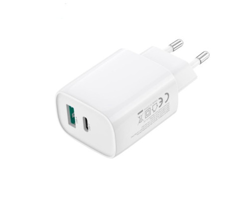 МЗП XO CE30 30W 1USB-A+1USB-C fast charger Білий mag-6920680859016140413