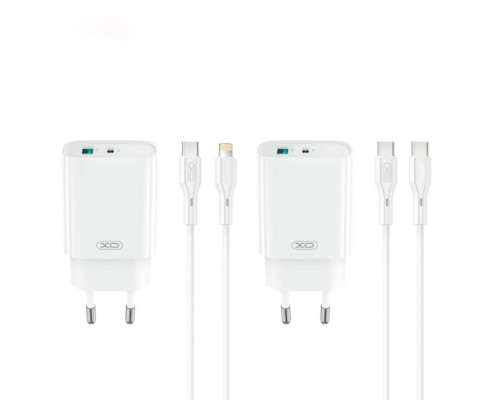 МЗП XO CE30 30W 1USB-A+1USB-C fast charger Білий mag-6920680859016140413