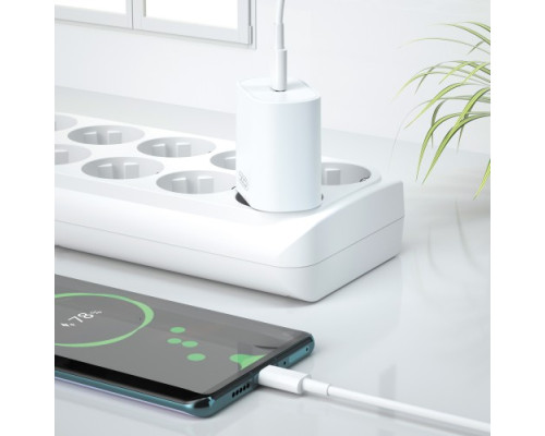 МЗП XO L91 25W TYPE-C fast charger with Lightning cable Білий mag-6920680808403134570