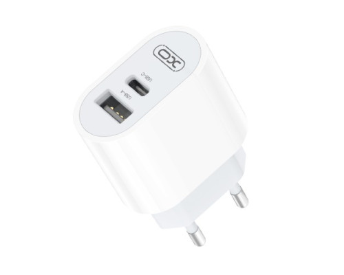 МЗП XO L97 A+C dual port Home charger with Micro cable Білий mag-6920680829507140639