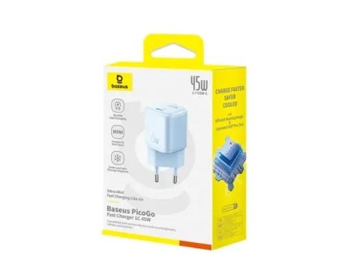 МЗП Baseus PicoGo GaN Fast Charger 1C 45W Blue P10176800313-00 mag-6932172678371147483