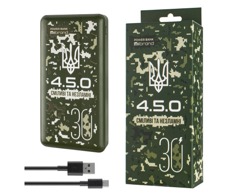 Універсальна мобільна батарея Mibrand "4.5.0" 3USB, Micro, Type-C, 30000mAh, Forest spirit (20W) NBB-132208