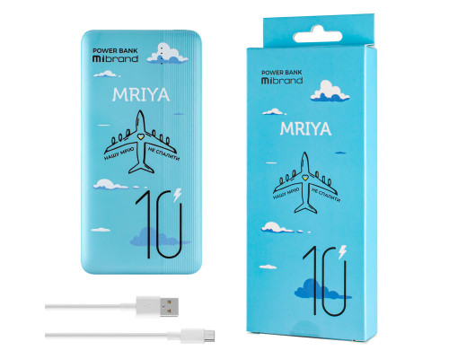 Універсальна мобільна батарея Mibrand "Mriya" USB, Micro, Type-C, 10000mAh, blue (20W) NBB-132209