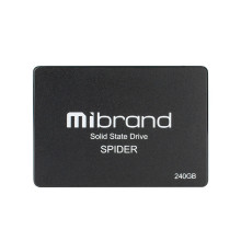Жорсткий диск 2.5 SSD 240Gb Mibrand Spider Series, MI2.5SSD/SP240GB, 3D TLC, SATA-III 6Gb/s, зап/чит. - 460/550мб/с, BULK