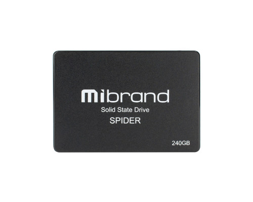 Жорсткий диск 2.5 SSD 240Gb Mibrand Spider Series, MI2.5SSD/SP240GB, 3D TLC, SATA-III 6Gb/s, зап/чит. - 460/550мб/с, BULK NBB-112218