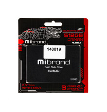 Жесткий диск 2.5" SSD 512Gb Mibrand Caiman Series, MI2.5SSD/CA512GBST, 3D TLC, SATA-III 6Gb/s, зап/чт. - 460/550мб/с