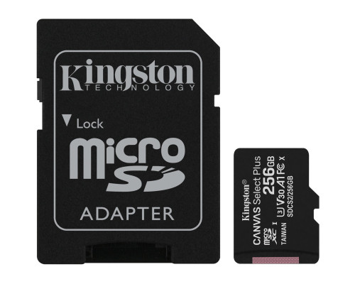 microSDXC (UHS-1) Kingston Canvas Select Plus 256Gb class 10 А1 (R-100MB/s) (adapter SD) (SDCS2/256GB)