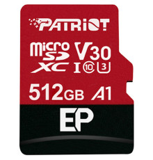 microSDXC (UHS-1 U3) Patriot EP Series 512Gb class 10 V30 (R-100MB/s, W-80MB/s) (adapter SD) (PEF512GEP31MCX)