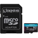 microSDXC (UHS-1 U3) Kingston Canvas Go Plus 64Gb class 10 A2 V30 (R170MB/s, W70MB/s) (adapter SD) (SDCG3/64GB)