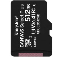 microSDXC (UHS-1) Kingston Canvas Select Plus 512Gb class 10 А1 (R-100MB/s) (SDCS2/512GBSP)