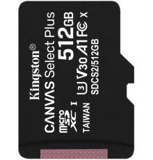 microSDXC (UHS-1) Kingston Canvas Select Plus 512Gb class 10 А1 (R-100MB/s) (SDCS2/512GBSP)