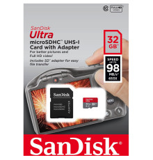 microSDHC (UHS-1) SanDisk Ultra 32Gb class 10 A1 (120Mb/s) (adapter SD) Imaging Packaging (SDSQUA4-032G-GN6IA)