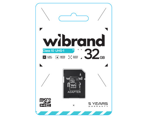 microSDHC (UHS-1) Wibrand 32Gb class 10 (adapter SD) (WICDHU1/32GB-A)