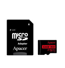 microSDXC (UHS-1) Apacer 64Gb class 10 V10 A1 R100MB/s (adapter SD) (AP64GMCSX10UB-R)