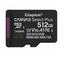 Карта пам'яті microSDXC (UHS-1 U3) Kingston Canvas Select Plus Gen3 512Gb class 10 А1 V30 (R-150MB/s) (SDCS3/512GBSP)