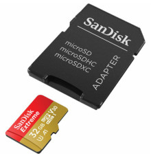 microSDHC (UHS-1 U3) SanDisk Extreme Action A1 32Gb Class 10 V30 (R100Mb/s, W60Mb/s) (adapter SD) (SDSQXAF-032G-GN6AA)