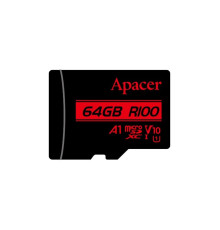 microSDXC (UHS-1) Apacer 64Gb class 10 V10 A1 R100MB/s (AP64GMCSX10UB-RA)