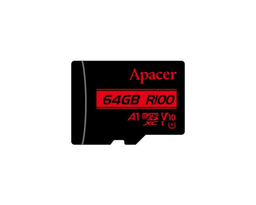 microSDXC (UHS-1) Apacer 64Gb class 10 V10 A1 R100MB/s (AP64GMCSX10UB-RA)