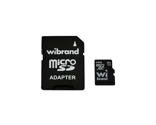 Карта пам'яті microSDXC (UHS-1 U3) Wibrand 64Gb class 10 (adapter SD) (WICDXU3/64GB-A)