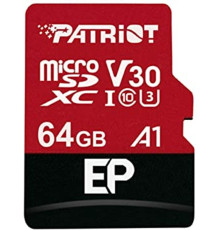 microSDXC (UHS-1 U3) Patriot EP Series 64Gb class 10 V30 (R-100MB/s, W-80MB/s) (adapter SD) (PEF64GEP31MCX)