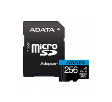 microSDXC (UHS-1) A-DATA Premier 256Gb Class 10 А1 (R-100Mb/s) (adapter SD) (AUSDX256GUICL10A1-RA1)