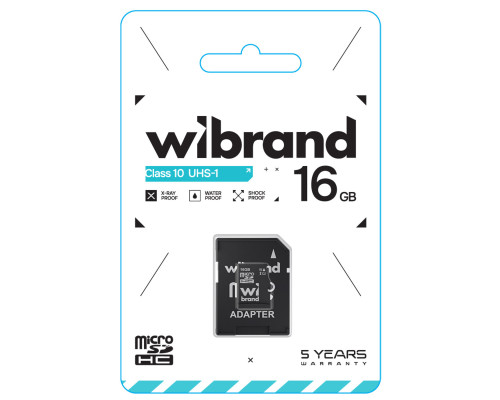 microSDHC (UHS-1) Wibrand 16Gb class 10 (adapter SD) (WICDHU1/16GB-A)