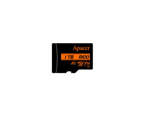 microSDXC (UHS-1 U3) Apacer A2 1TB class 10 V30 (R100MB/s, W80MB/s) (adapter SD) (AP1TBMCSX10U8-R)