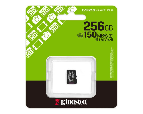 Карта пам'яті microSDXC (UHS-1) Kingston Canvas Select Plus Gen3 256Gb class 10 А1 (R-150MB/s) (SDCS3/256GBSP)