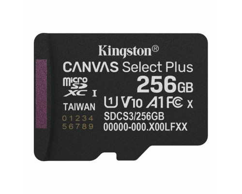 Карта пам'яті microSDXC (UHS-1) Kingston Canvas Select Plus Gen3 256Gb class 10 А1 (R-150MB/s) (SDCS3/256GBSP)