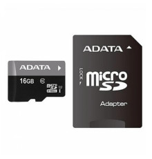 microSDHC (UHS-1) A-DATA Premier 16Gb Class 10 (R-80Mb/s) (adapter SD) (AUSDH16GUICL10-RA1)