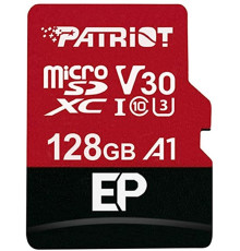 microSDXC (UHS-1 U3) Patriot EP Series 128Gb class 10 V30 (R-100MB/s, W-80MB/s) (adapter SD) (PEF128GEP31MCX)