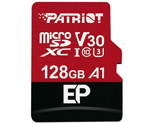 microSDXC (UHS-1 U3) Patriot EP Series 128Gb class 10 V30 (R-100MB/s, W-80MB/s) (adapter SD) (PEF128GEP31MCX)