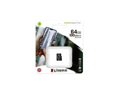 microSDXC (UHS-1) Kingston Canvas Select Plus 64Gb class 10 А1 (R-100MB/s) (SDCS2/64GBSP)