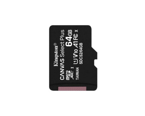 microSDXC (UHS-1) Kingston Canvas Select Plus 64Gb class 10 А1 (R-100MB/s) (SDCS2/64GBSP)