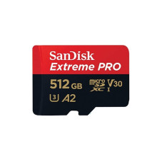 microSDXC (UHS-1 U3) SanDisk Extreme Pro A2 512Gb class 10 V30 (R200MB/s,W140MB/s) (adapter) (SDSQXCD-512G-GN6MA)