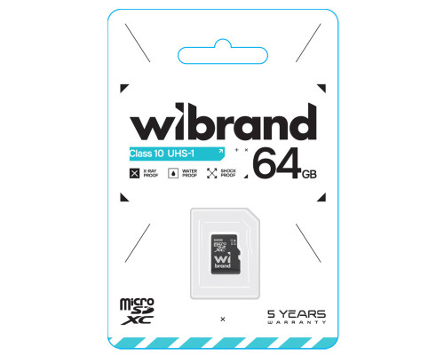 microSDXC (UHS-1) Wibrand 64Gb class 10 (WICDXU1/64GB)