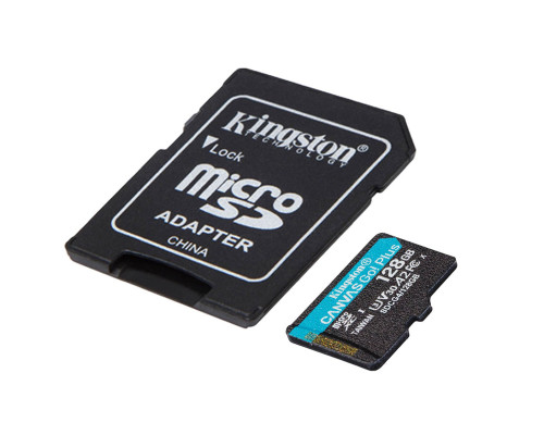 Карта пам'яті microSDXC (UHS-1 U3) Kingston Canvas Go! Plus 128Gb class 10 A2 V30 (R200MB/s) (adapter SD) (SDCG4/128GB)