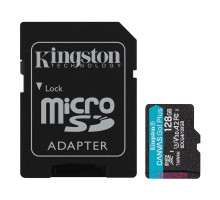 Карта пам'яті microSDXC (UHS-1 U3) Kingston Canvas Go! Plus 128Gb class 10 A2 V30 (R200MB/s) (adapter SD) (SDCG4/128GB)