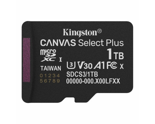 Карта пам'яті microSDXC (UHS-1 U3) Kingston Canvas Select Plus Gen3 1Tb class 10 А1 V30 (R-150MB/s) (SDCS3/1TBSP)