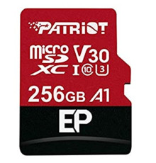 microSDXC (UHS-1 U3) Patriot EP Series 256Gb class 10 V30 (R-100MB/s, W-80MB/s) (adapter SD) (PEF256GEP31MCX)