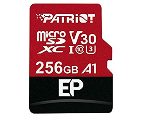 microSDXC (UHS-1 U3) Patriot EP Series 256Gb class 10 V30 (R-100MB/s, W-80MB/s) (adapter SD) (PEF256GEP31MCX)