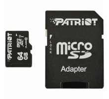 microSDXC (UHS-1) Patriot LX Series 64Gb class 10 (adapter SD) (PSF64GMCSDXC10)