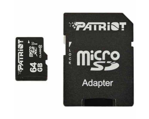 microSDXC (UHS-1) Patriot LX Series 64Gb class 10 (adapter SD) (PSF64GMCSDXC10)