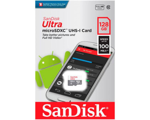 microSDXC (UHS-1) SanDisk Ultra 128Gb class 10 A1 (100Mb/s) (SDSQUNR-128G-GN6MN)