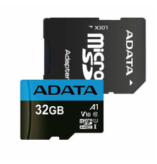 microSDHC (UHS-1) A-DATA Premier 32Gb Class 10 A1 (R-100Mb/s) (adapter SD) (AUSDH32GUICL10A1-RA1)